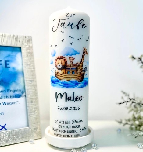Taufkerze arche noah - "arche, noah",