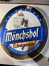 Original Mönchshof Kulmbach Emailschild 44 x 40cm