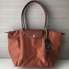 LONGCHAMP Le Pliage Original L Tote Bag Cognac - Recycled Canvas Outlet Neu
