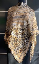 ESCADA SEIDENTUCH/PAREO  LEOPRINT  130 X130 CM  NEU !! MIT ORIGINAL BOX