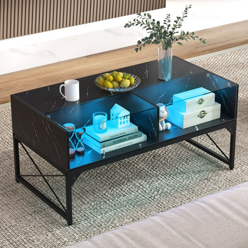 Led couchtisch marmor - led, optik