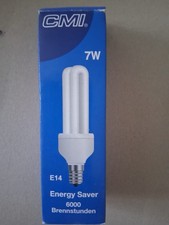 Cmi Energiesparlampe ESL Röhre 7W E14 286lm Lampe Licht warmweiß 2700K