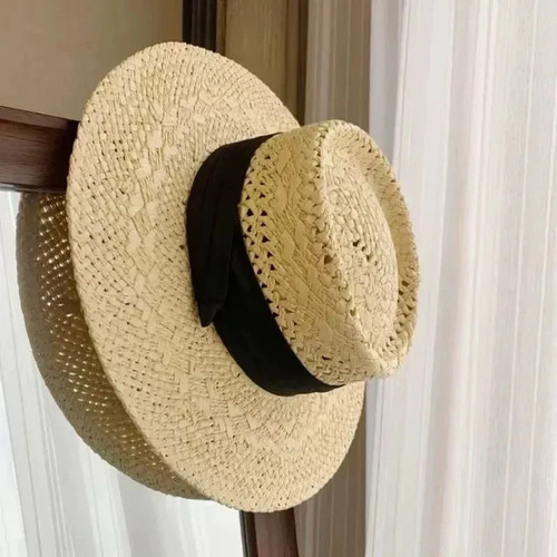Women wide brim straw sun - straw,