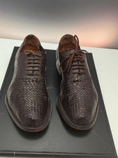 Stephane Kelian Paris Herren geflochtene Lederschuhe Halbschuhe braun Gr.9/43