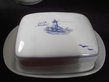 " Unser Norden " Butterdose, Porzellan, Leuchtturm, Geschirr, Butter, Selten RAR