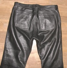 STARK: JCC Herren- LEDERJEANS Lederhose aus Glattleder in schwarz ca. W37 / L34
