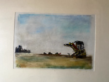 FRANZ EHMKE 1928-2018 DDR MALER °BERLIN °FELDMARK SCHÖNFLIEß RAUPENBAGGER PASTEL