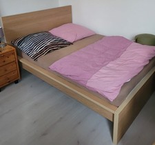 IKEA Bettgestell Eichenfurnier & Bett 1 Bodyguard Anti-Kartell- Matratze