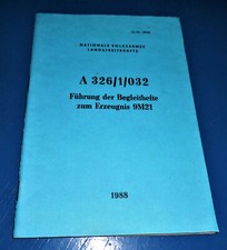 DDR NVA Dienstvorschrift DV A326/1/032 Begleithefte zum Erzeugnis Rakete 9M21