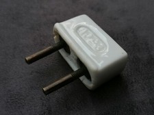orig Stecker Porzellan Keramik Netzstecker antik alt Gerätestecker no Schuko DRP