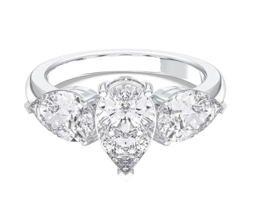 14k weiss gold kunstdiamanten - weiss,