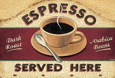 Blechschild 20x30  Espresso