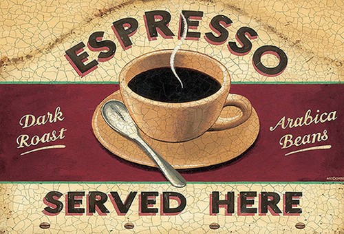Blechschild 20x30 espresso - blechschild,