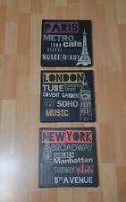 IKEA Set Leinwandbild Paris London New York Pjätteryd
