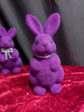 Deko-Figur/Osterhase/lila/silb