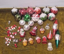 Alte Weihnachtsbaumkugeln Baumschmuck alter Christbaumschmuck kl. Pilze Nüsse 