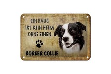 mrdeco Metall Schild 12x18cm gewölbt Border Collie Hund Schild
