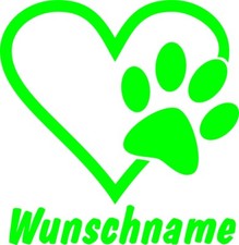 Aufkleber Pfoten Herz