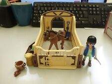 Gelbe Pferdebox Stallbox komplett für Pferderanch Ponyhof Country T2