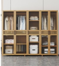 Drehtürenschrank Kleiderschrank bambus kleiderschrank schlafzimmer mit Tür