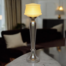 Elegante Art Déco Tischleuchte "CHAMPAIGN" Tischlampe Unikat silber