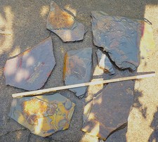 Schiefer bunt, grau, mehrfarbig. 7 Polygonalplatten