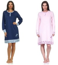 Damen Nachthemd in Blau/Rosa