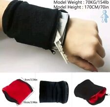 Sport Schweißband Wristband Reißverschluss Schweißbänder Tennis Armband Tasche