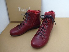 Think Stiefelette Menscha rosso Damen-Schnürstiefelette dunkles Rot, in Gr. 41