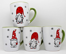 4x Weihnachtstassen-Becher aus Keramik 2 Motive  Wichtel 300ml XMAS *NEU*