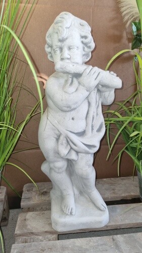 Gartenfigur putte junge mit - junge,