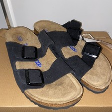 BIRKENSTOCK, SANDALO ARIZONA BLACK in PELLE SCAMOSCIATA  Gr.39 Neu