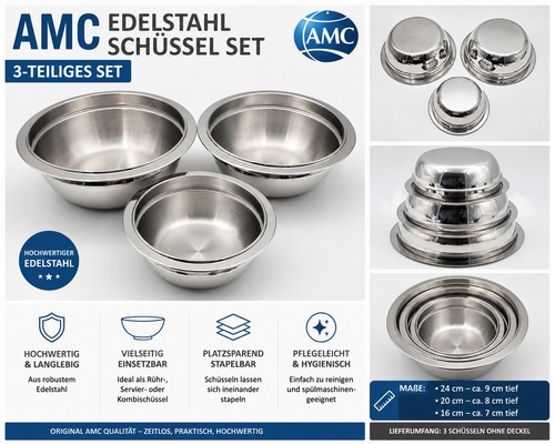 Amc edelstahl schüssel set - schüssel,