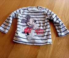 ++ Pullover Weiß/Schwarz Gestreift Micky Maus Größe 86 Disney Baby