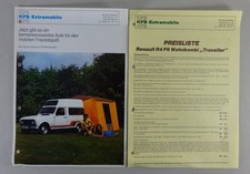 Prospekt / Broschüre + Preisliste Renault R4 F6 Wohnmobil / Wohnkombi KFB 