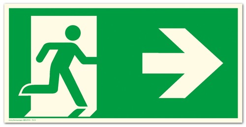 Schild notausgang pfeil rechts - schild,