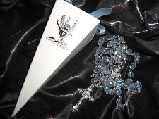 Kommunion-Rosenkranz hellblau