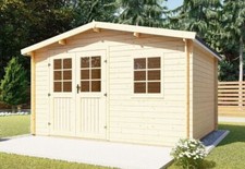 Gartenhaus aus Holz 28mm Schuppen Gerätehaus 3.9x2.4M ohne Boden, Leo EB28047oFL