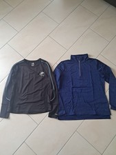 2 Stück Langarm Shirt Sport Fitness Gr M 40 blau schwarz