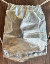 Turnbeutel zum Umhängen (Rucksack) Silber / Metallic 45 x 33 cm Waschbar