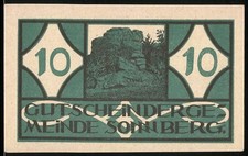 Notgeld Sonnberg, 1920, 10 Heller, Gutschein der Gemeinde Sonnberg mit Landscha 