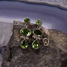 Peridot Ohrring, 925er Silber