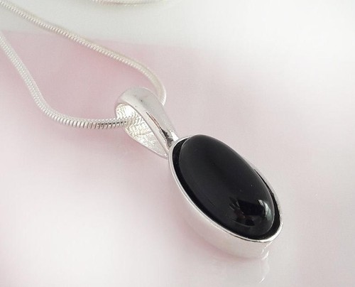 Onyx anhänger silber 925 - onyx,