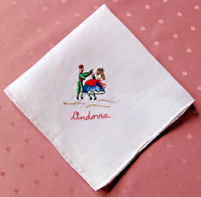 Taschentuch handgestickt - Andorra