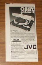 Seltene Werbung vintage JVC QL-A7 HiFi Plattenspieler - Quartz gesteuert 1978