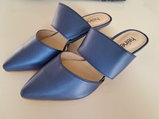 Heine Pumps Sabots, königsblau, Leder Größe 37 Neu