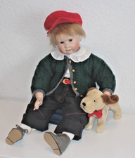 Künstlerpuppe H. Günzel, Arme, Beine Kopf aus Porzellan, 55 cm, Repro!