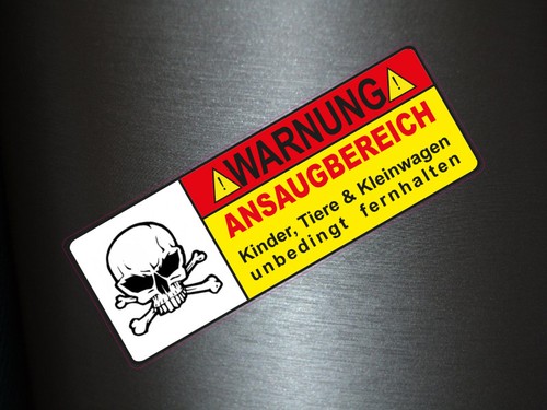 Aufkleber ansaugbereich - x,