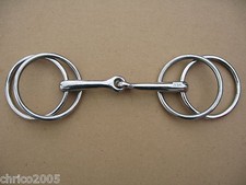 Fahrtrense Doppelringtrense Vierring Gebiss gebrochen aus Edelstahl 12,5 cm