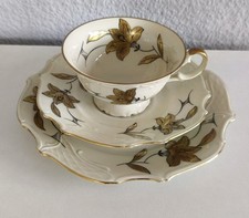 Bareuther Bavaria 54 18  Sammeltasse Sammelgedeck Gedeck Blumen 3 tlg weiß Gold
